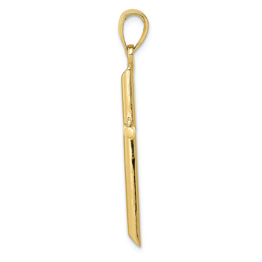 FJC Finejewelers 10k Yellow Gold Cylinder Cross Polish Angled Tips Charm