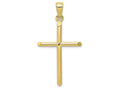 FJC Finejewelers 10k Yellow Gold Cylinder Cross Polish Angled Tips Charm
