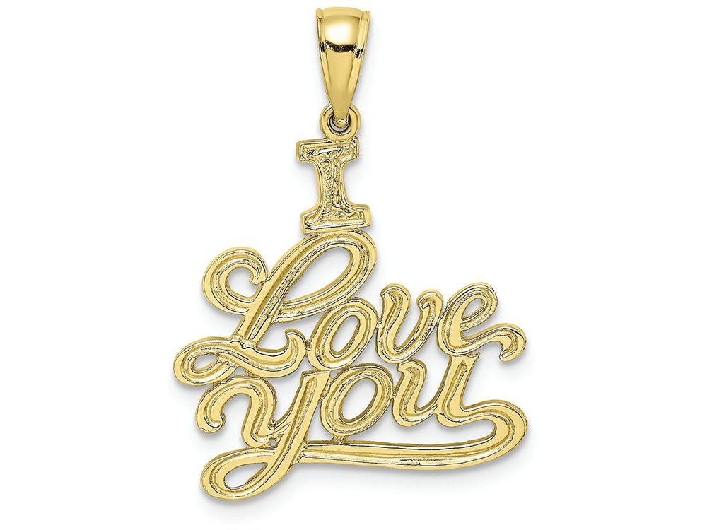 FJC Finejewelers 10k Yellow Gold Textured I Love You Charm