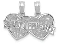 FJC Finejewelers 10k White Gold Best Friend Breakable Double Hearts with Banner Charm