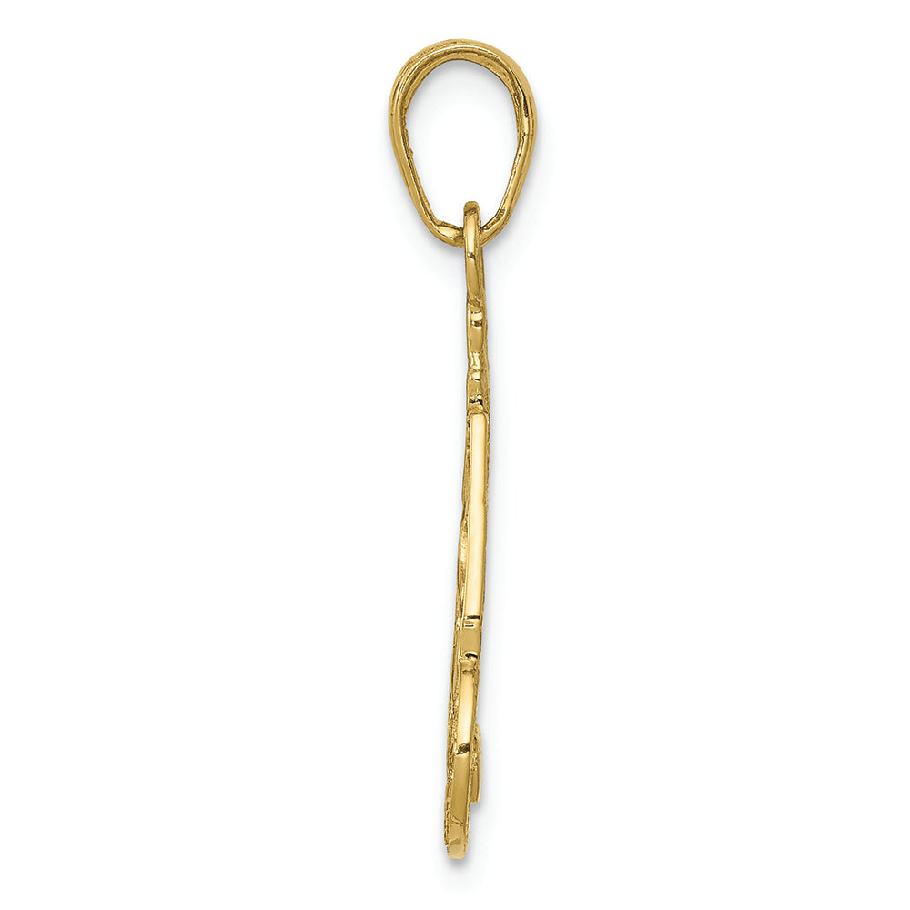 FJC Finejewelers 10k Yellow Gold Slice Of Cake with Candle Happy Birthday Charm