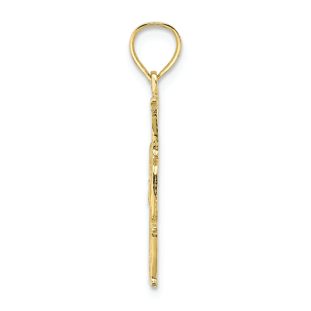 FJC Finejewelers 10k Yellow Gold #1 Mom Vertical Charm