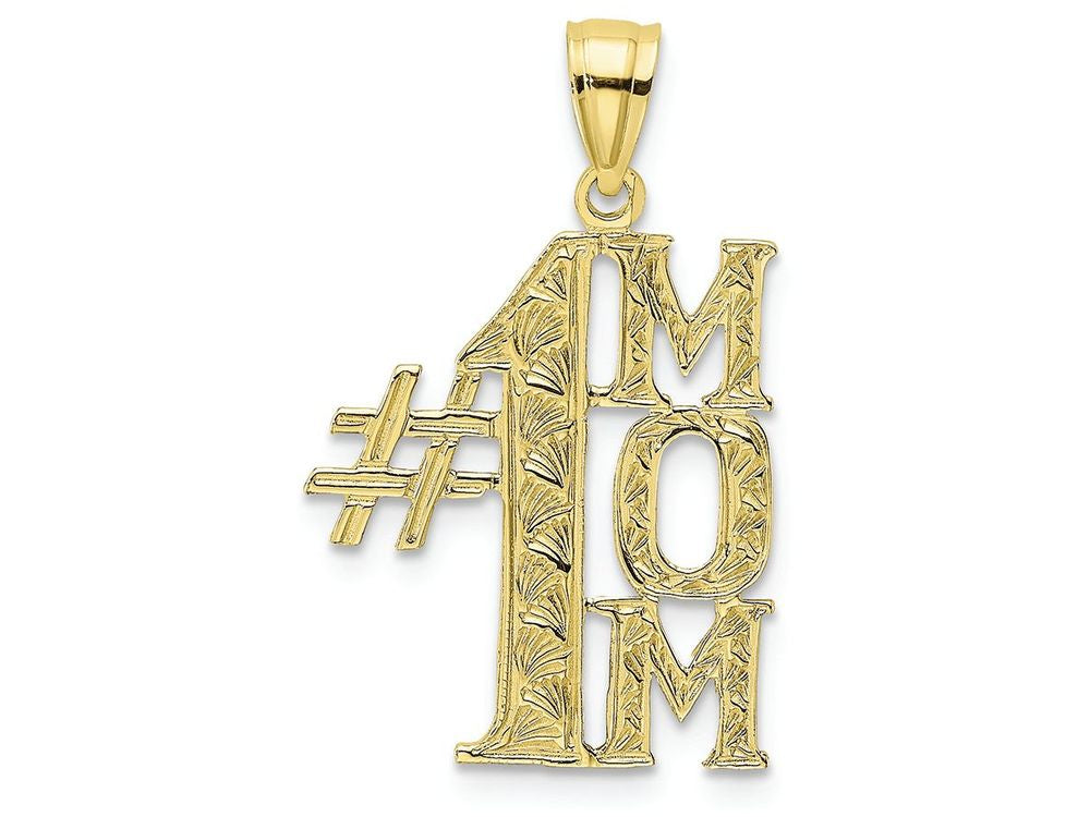 FJC Finejewelers 10k Yellow Gold #1 Mom Vertical Charm
