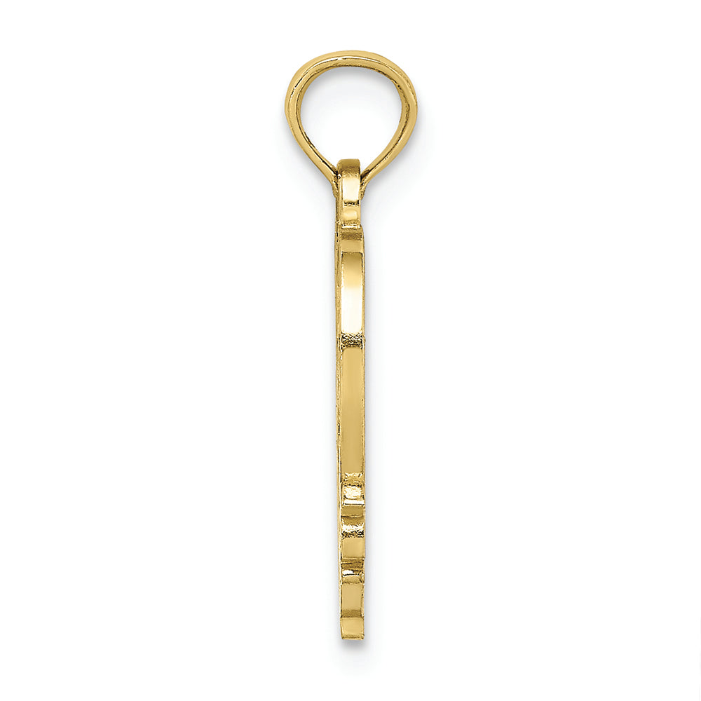 FJC Finejewelers 10k Yellow Gold #1 Mother In Heart Frame Charm