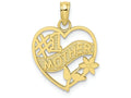 FJC Finejewelers 10k Yellow Gold #1 Mother In Heart Frame Charm