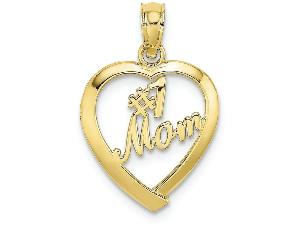 FJC Finejewelers 10k Yellow Gold #1 Mom In Heart Charm