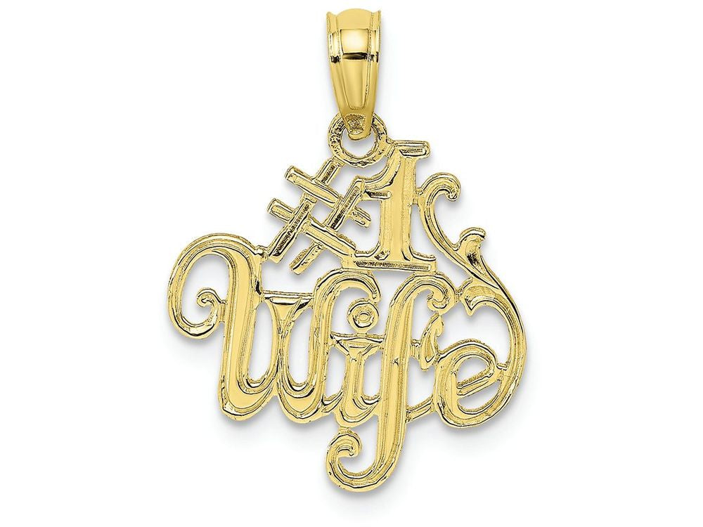 FJC Finejewelers 10k Yellow Gold #1 Wife Charm