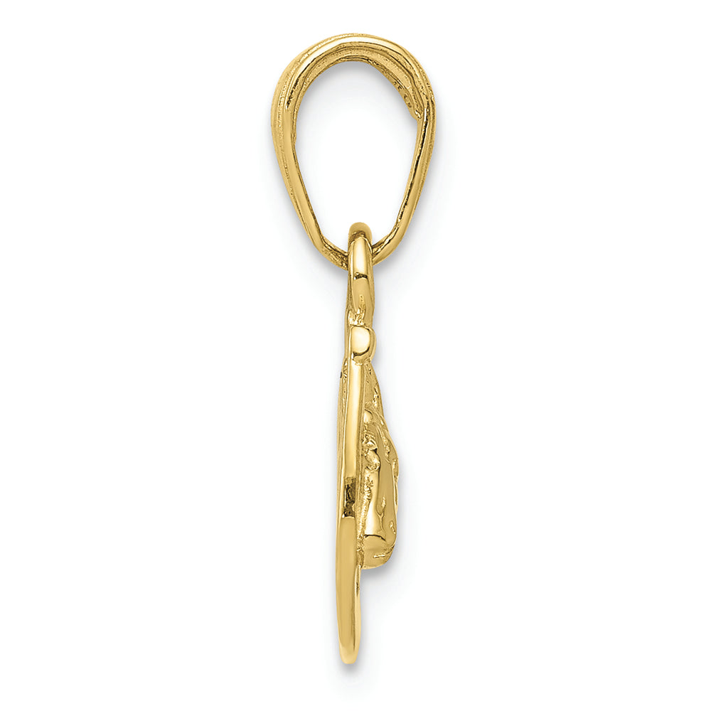 FJC Finejewelers 10k Yellow Gold Mini Horse Head Inside Horseshoe Charm