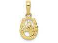 FJC Finejewelers 10k Yellow Gold Mini Horse Head Inside Horseshoe Charm