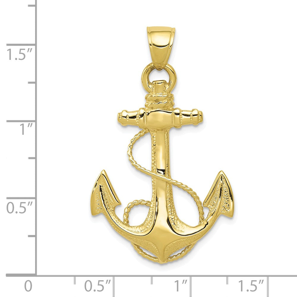 FJC Finejewelers 10k Yellow Gold  Anchor with Rope Charm