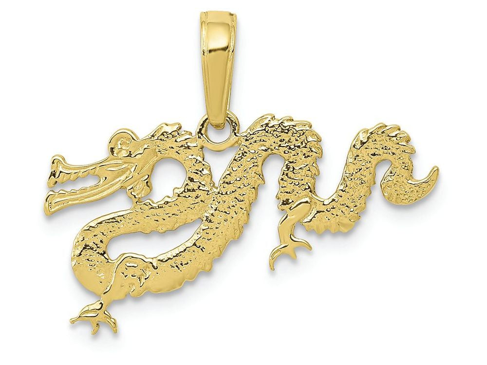 FJC Finejewelers 10k Yellow Gold Dragon Charmflat Engraved
