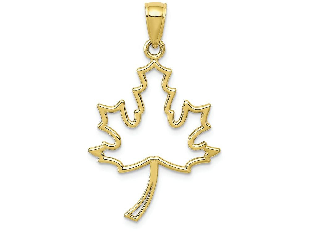 FJC Finejewelers 10k Yellow Gold Maple Leaf Charmcut-out