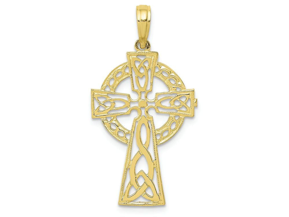 FJC Finejewelers 10k Yellow Gold Polished Celtic Cross Charm
