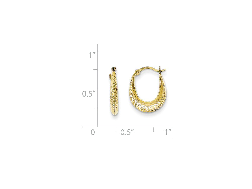FJC Finejewelers 10k Textured Hollow Hoop Earrings