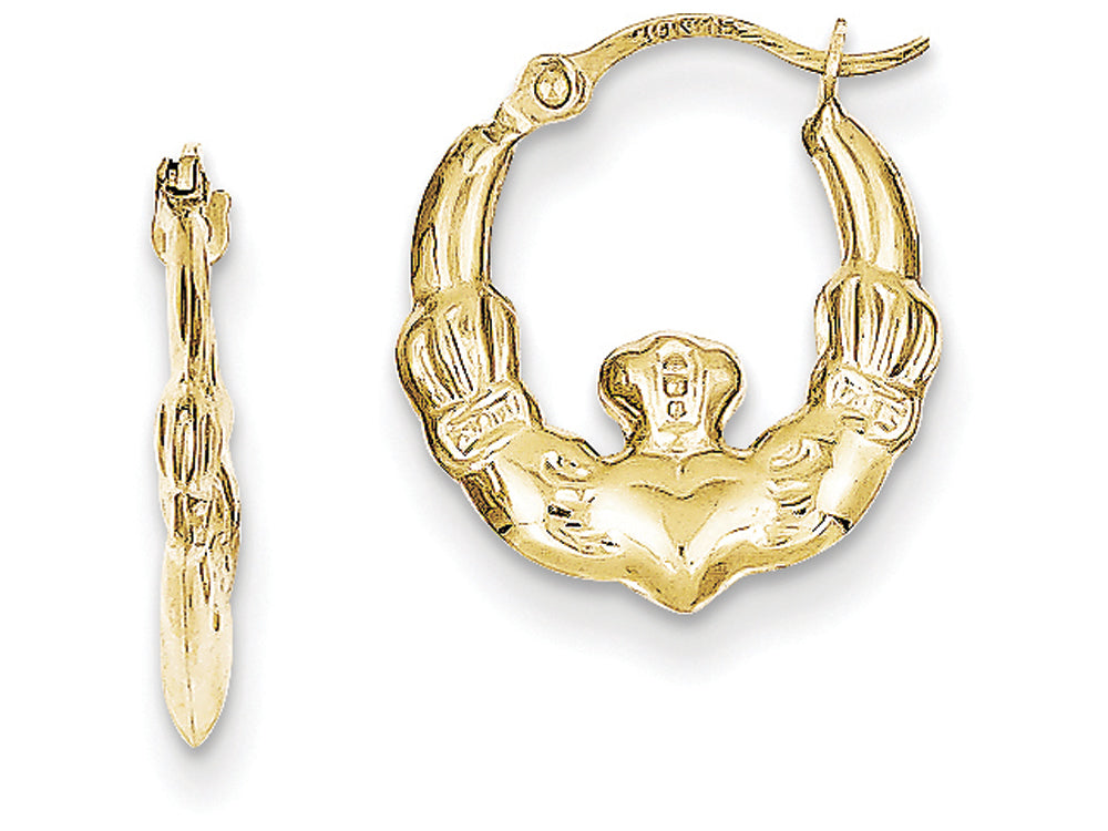 FJC Finejewelers 10k Claddagh Hollow Hoop Earrings