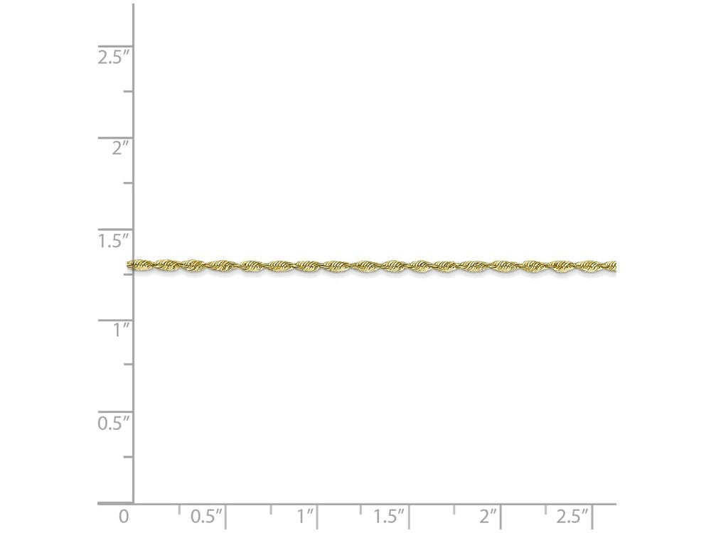 FJC Finejewelers 8 Inch 10k 1.5mm bright-cut Extra-lite Rope Chain Bracelet
