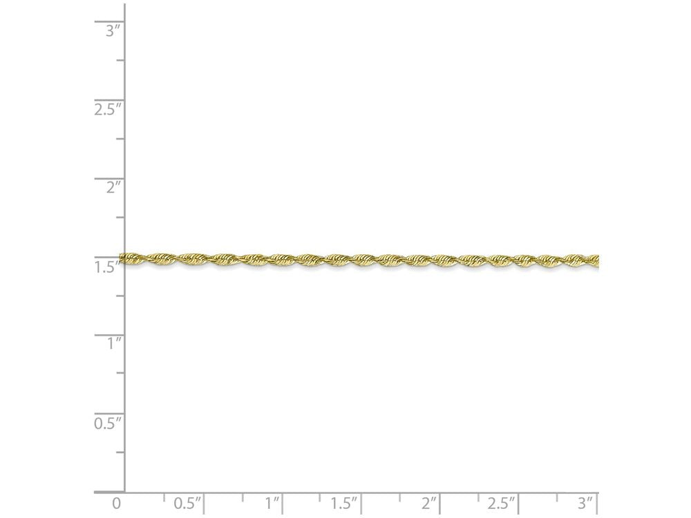 FJC Finejewelers 10 Inch 10k 1.8mm bright-cut Extra-lite Rope Chain Ankle Bracelet
