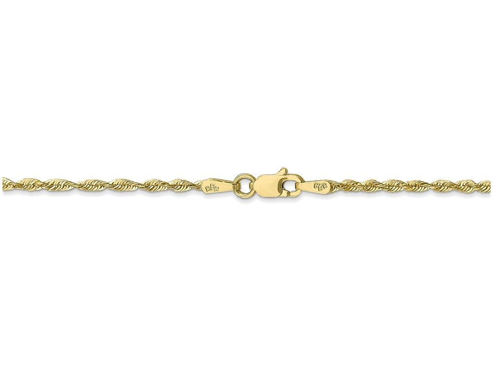 FJC Finejewelers 7 Inch 10k 1.8mm bright-cut Extra-lite Rope Chain Bracelet
