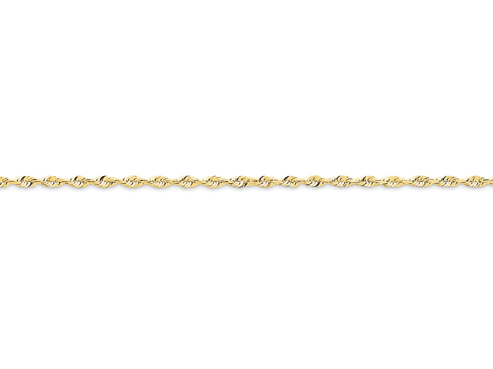 FJC Finejewelers 9 Inch 10k 2.0mm bright-cut Extra-lite Rope Chain Ankle Bracelet
