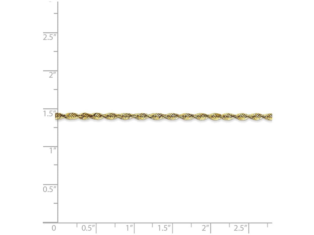 FJC Finejewelers 8 Inch 10k 2.25mm bright-cut Extra-lite Rope Chain Bracelet