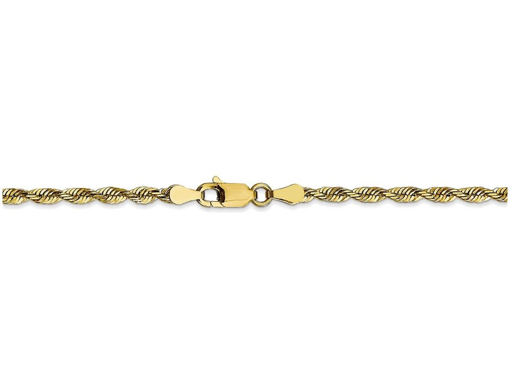FJC Finejewelers 7 Inch 10k 2.75mm bright-cut Extra-lite Rope Chain Bracelet