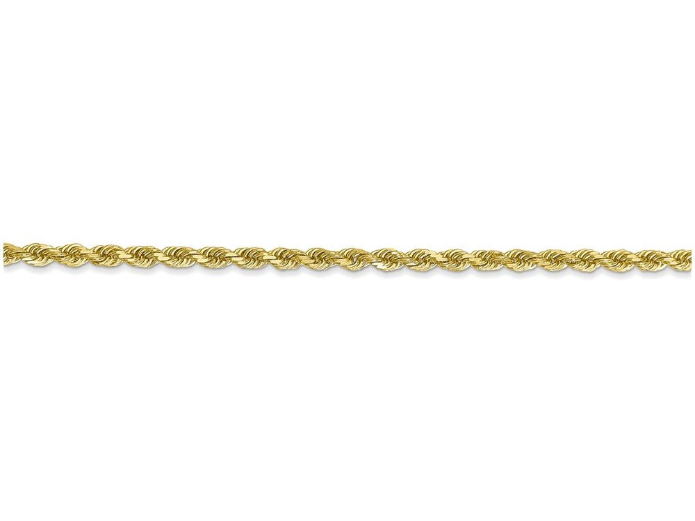 FJC Finejewelers 9 Inch 10k 2.5mm Handmade bright-cut Rope Chain Ankle Bracelet (Smaller Ankles)