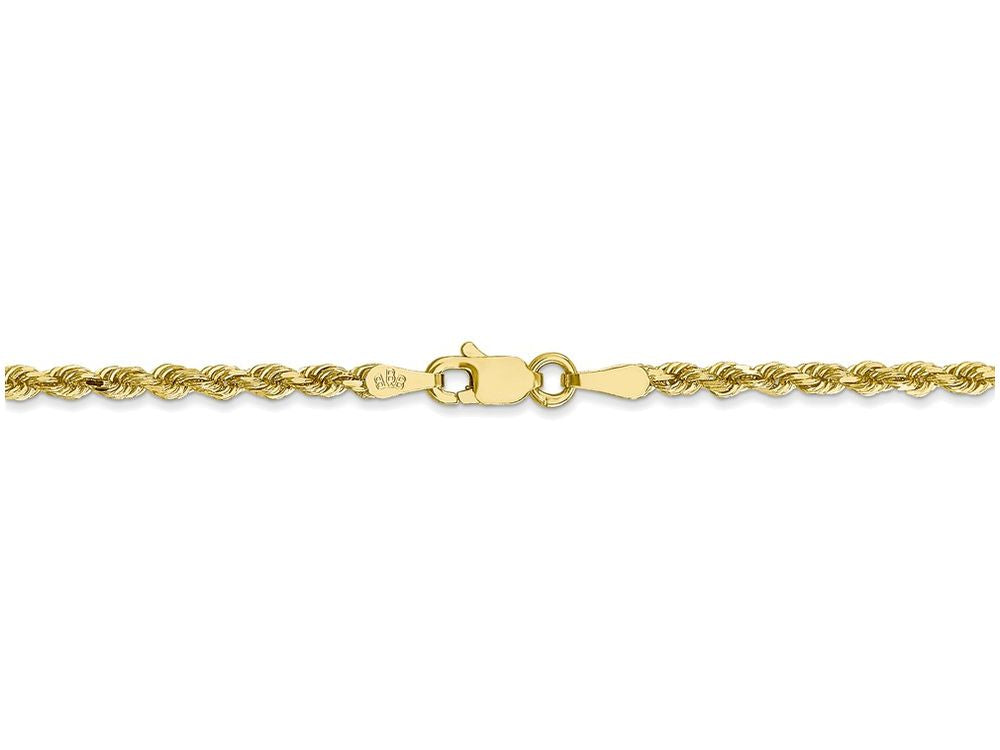 FJC Finejewelers 9 Inch 10k 2.5mm Handmade bright-cut Rope Chain Ankle Bracelet (Smaller Ankles)