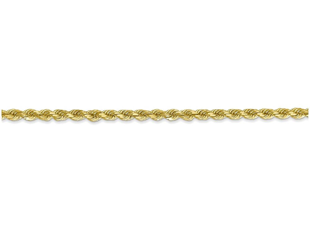 FJC Finejewelers 9 Inch 10k 2.75mm Handmade bright-cut Rope Chain Ankle Bracelet (Smaller Ankles)
