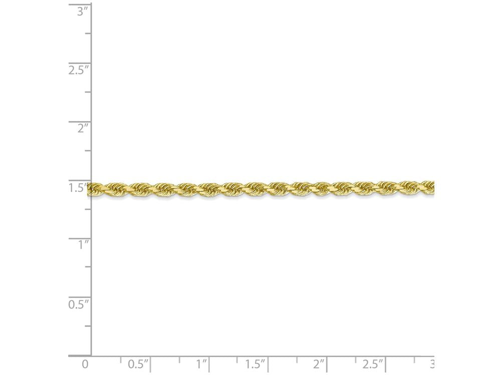 FJC Finejewelers 20 Inch 10k 3mm Handmade bright-cut Rope Chain Necklace