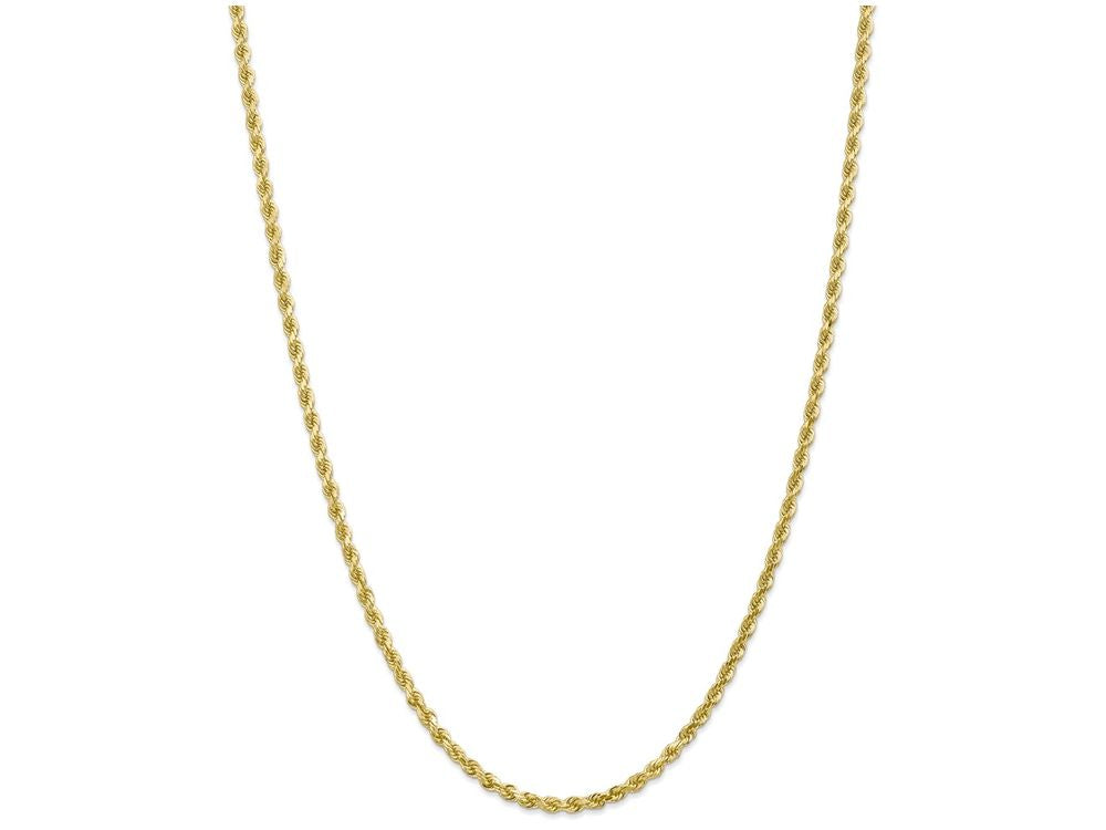 FJC Finejewelers 9 Inch 10k 3mm Handmade bright-cut Rope Chain Ankle Bracelet (Smaller Ankles)