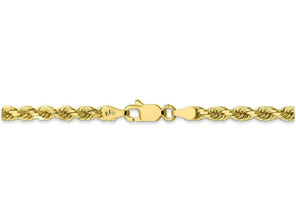 FJC Finejewelers 9 Inch 10k 3.5mm Handmade bright-cut Rope Chain Ankle Bracelet (Smaller Ankles)