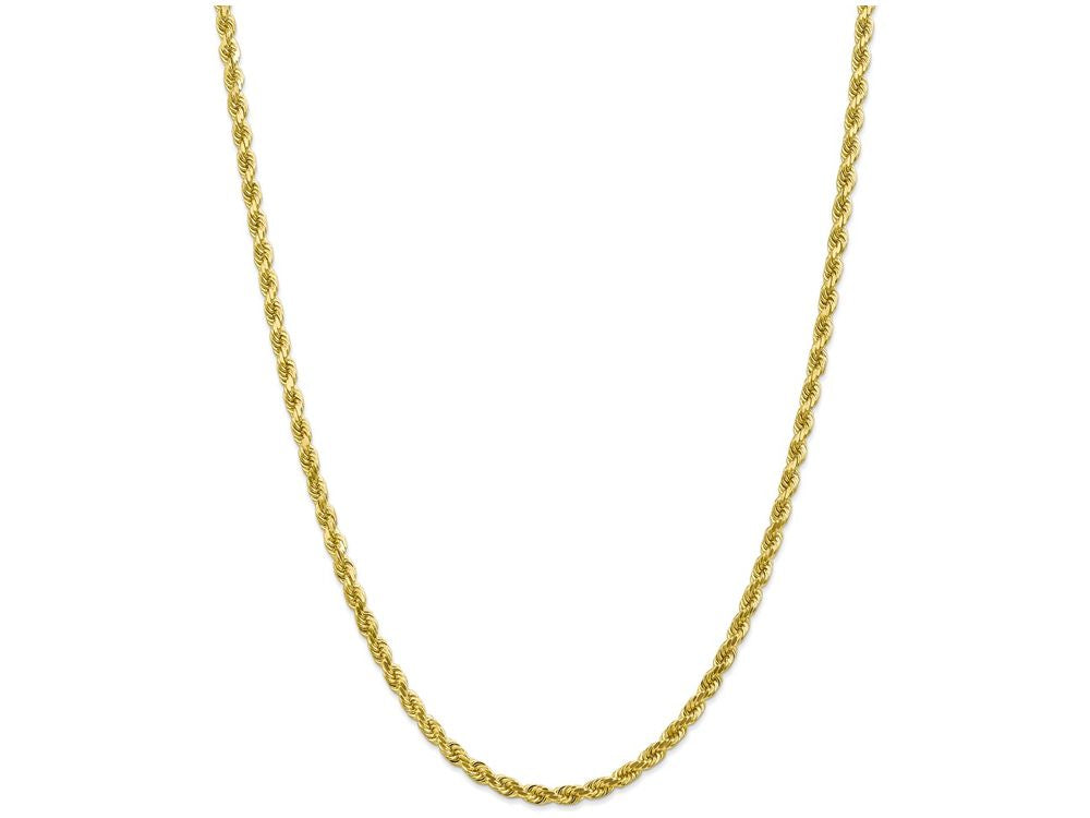 FJC Finejewelers 9 Inch 10k 4mm Handmade bright-cut Rope Chain Ankle Bracelet (Smaller Ankles)