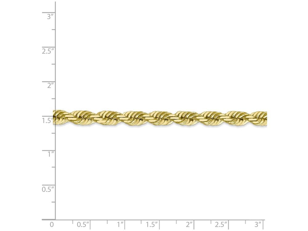 FJC Finejewelers 9 Inch 10k 6mm Handmade bright-cut Rope Chain Ankle Bracelet (Smaller Ankles)