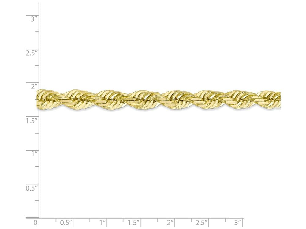 FJC Finejewelers 8 Inch 10k 7mm Handmade bright-cut Rope Chain Bracelet