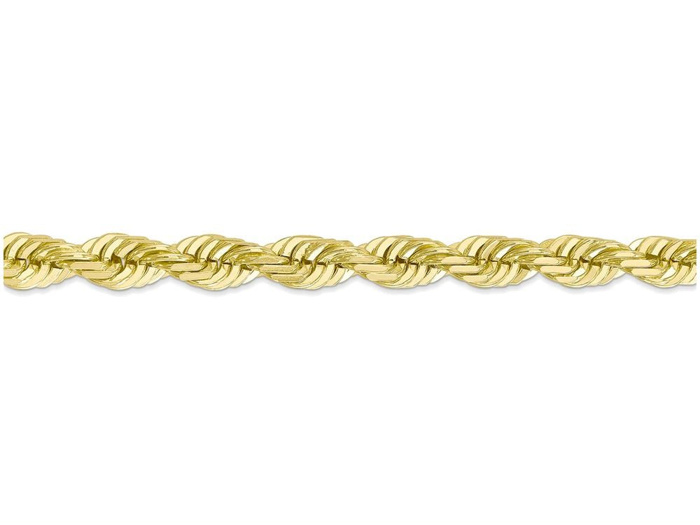 FJC Finejewelers 9 Inch 10k 7mm Handmade bright-cut Rope Chain Ankle Bracelet (Smaller Ankles)