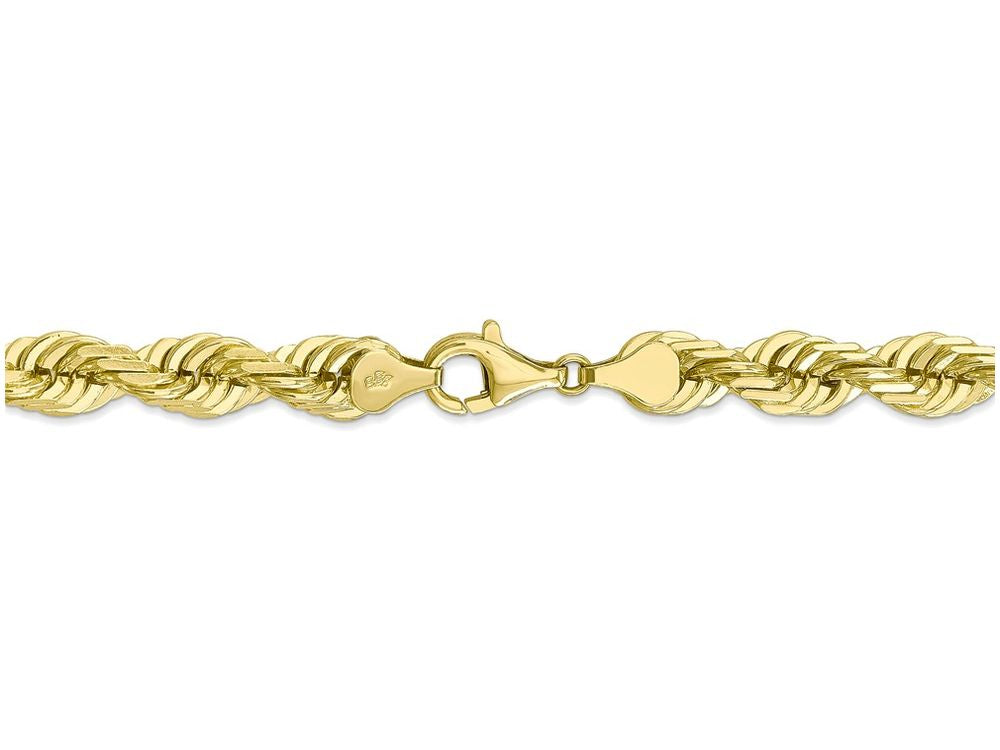 FJC Finejewelers 9 Inch 10k 7mm Handmade bright-cut Rope Chain Ankle Bracelet (Smaller Ankles)
