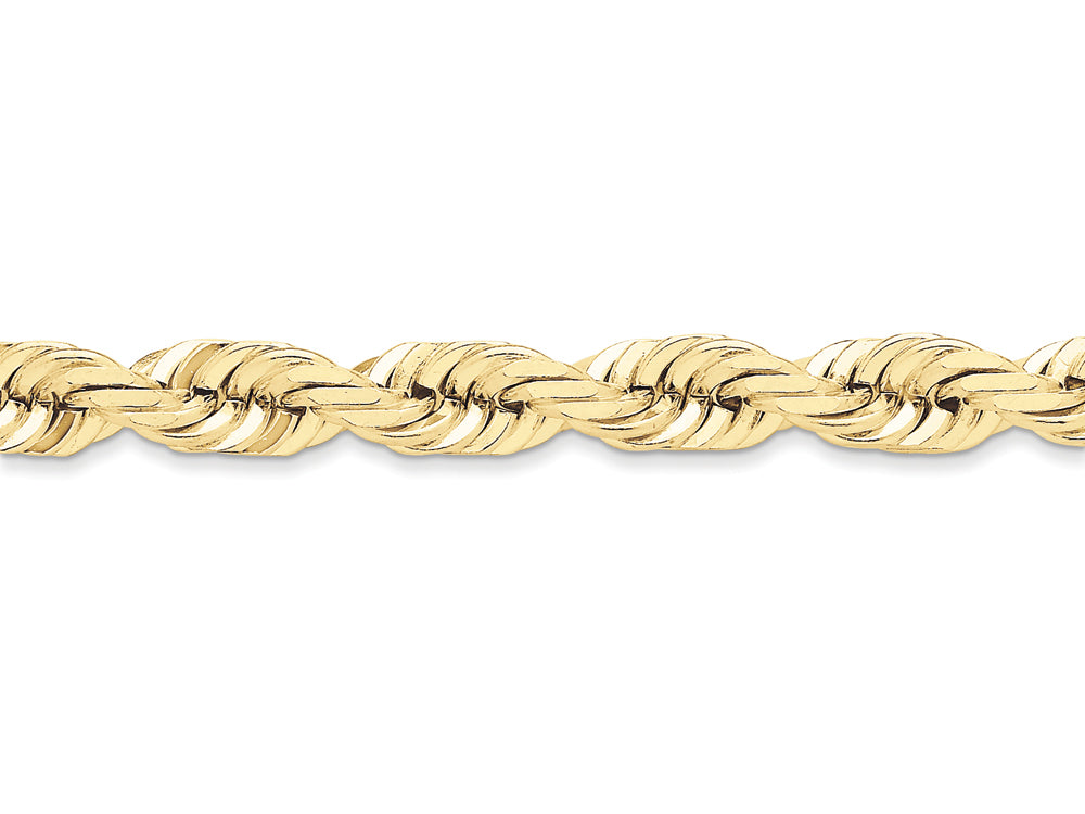 FJC Finejewelers 22 Inch 10k 10mm Handmade bright-cut Rope Chain Necklace