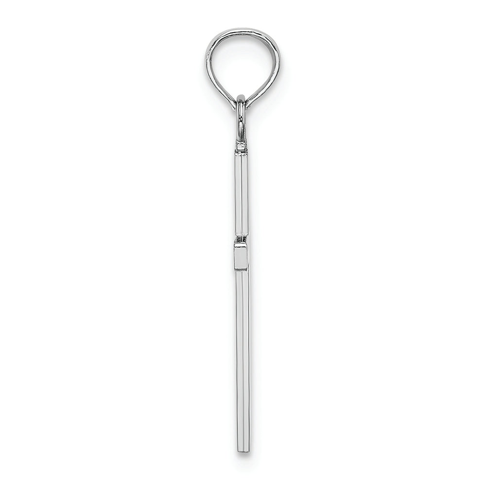 FJC Finejewelers 10k White Gold 3d Block Cross Charm