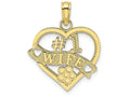 FJC Finejewelers 10k Yellow Gold #1 Wife Heart Charm