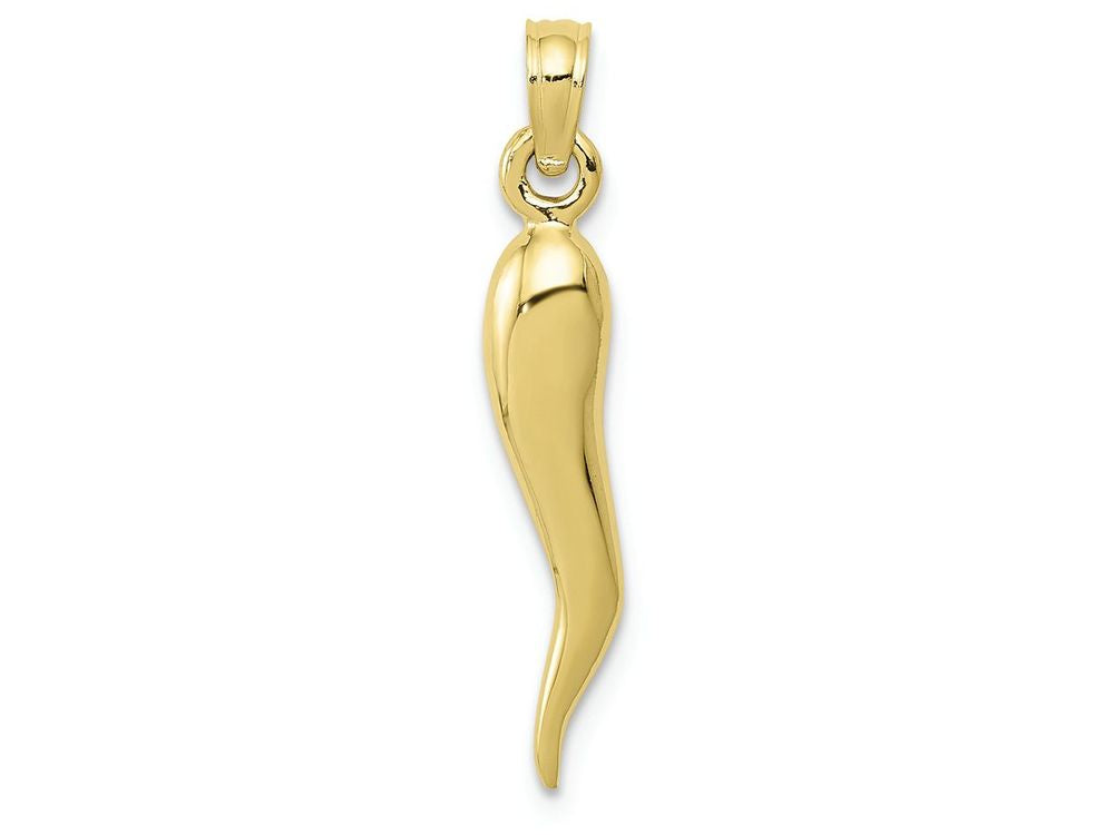 FJC Finejewelers 10k Yellow Gold Medium Italian Horn Charm