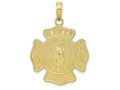 FJC Finejewelers 10k Yellow Gold F.d. Saint Florian Medal Charm Maltese Cross Fire Dept.