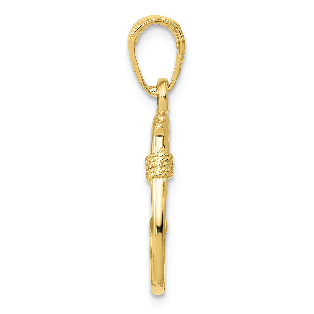 FJC Finejewelers 10k Yellow Gold 3d Fish Hook Charm