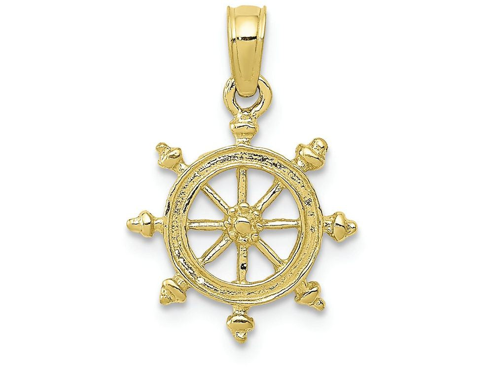 FJC Finejewelers 10k Yellow Gold Ship Wheel Charm
