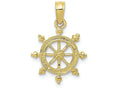 FJC Finejewelers 10k Yellow Gold Ship Wheel Charm