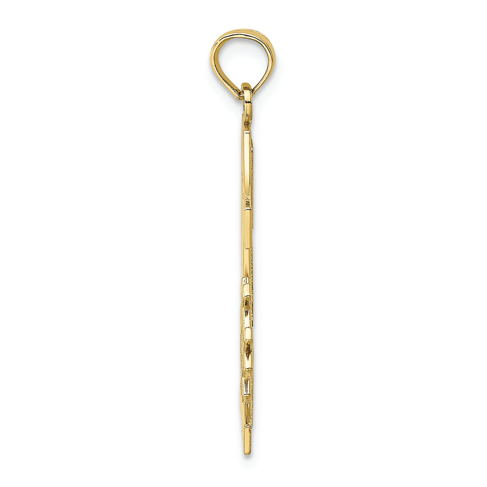 FJC Finejewelers 10k Yellow Gold #1 Dadvertical Solid with Block Letters Charm