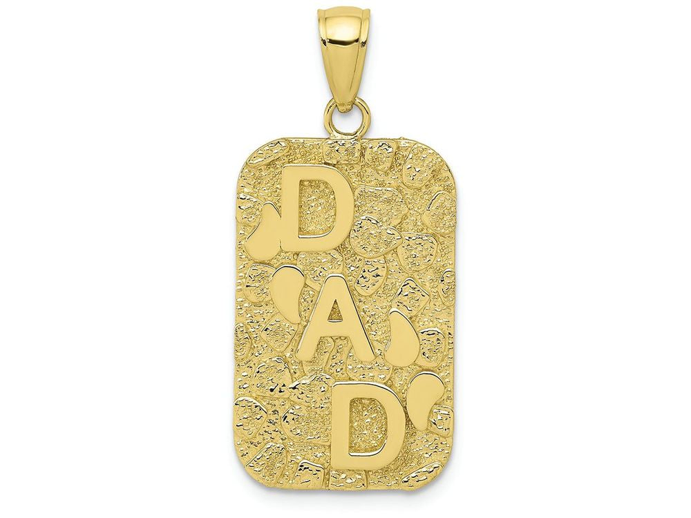 FJC Finejewelers 10k Yellow Gold Nugget Dad Dogtag Charm
