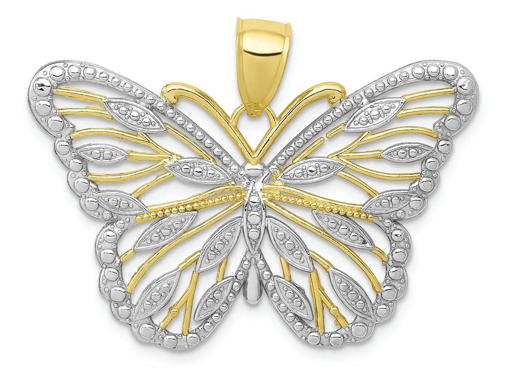 FJC Finejewelers 10k Yellow Gold with with Rhodium Butterfly Charm