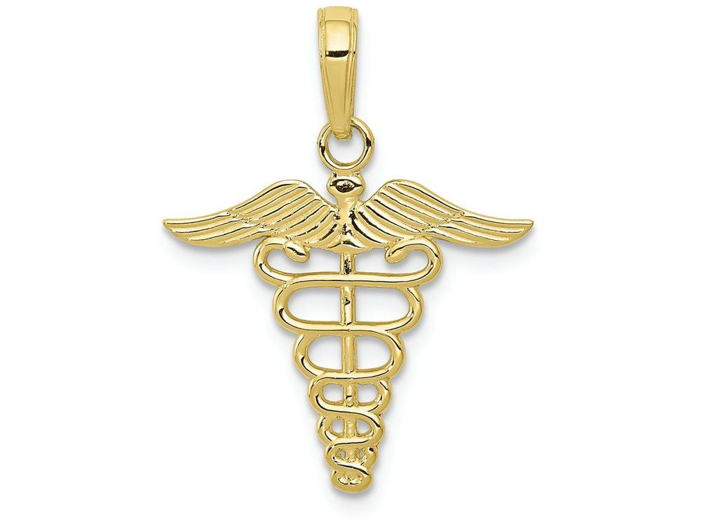 FJC Finejewelers 10k Yellow Gold Caduceus Charm