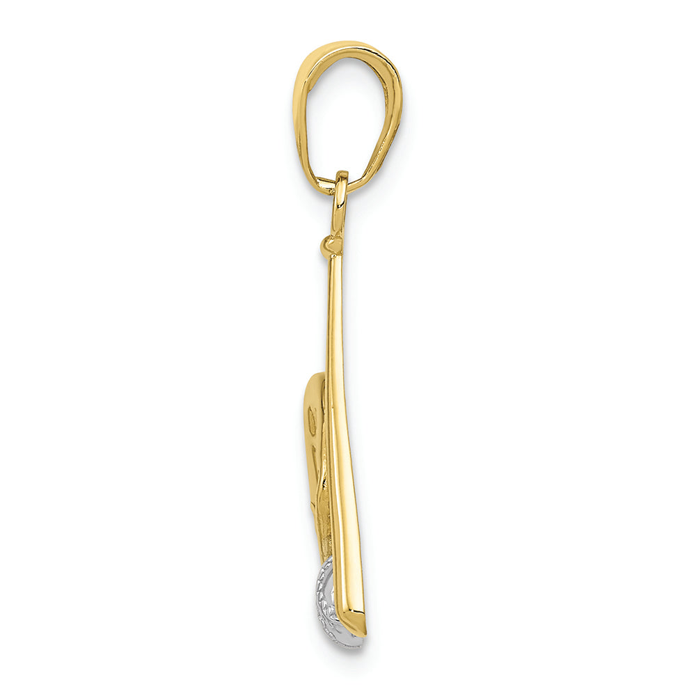 FJC Finejewelers 10k Yellow Gold with with Rhodium Baseball  Bat  Glove Charm