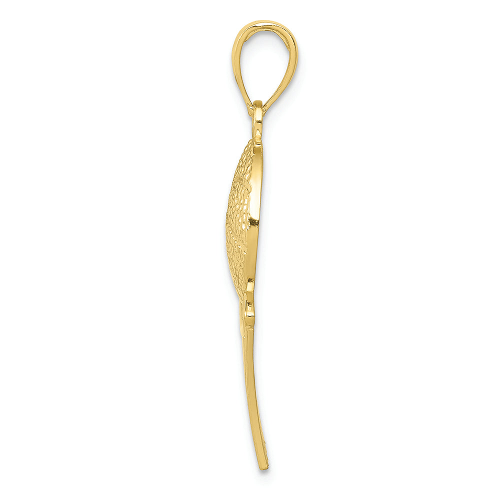 FJC Finejewelers 10k Yellow Gold Basketball Net Charm Cut-out Textured